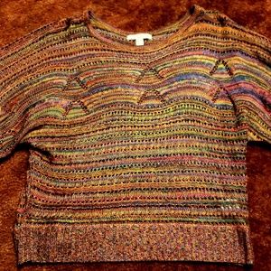 Sexy off the shoulder, Knitted colorful sweater